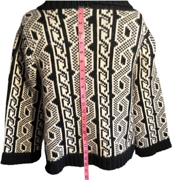 0636 Milly Of New York Geometric Print Knit Cashmere Cardigan Size L NWOT - Picture 4 of 8